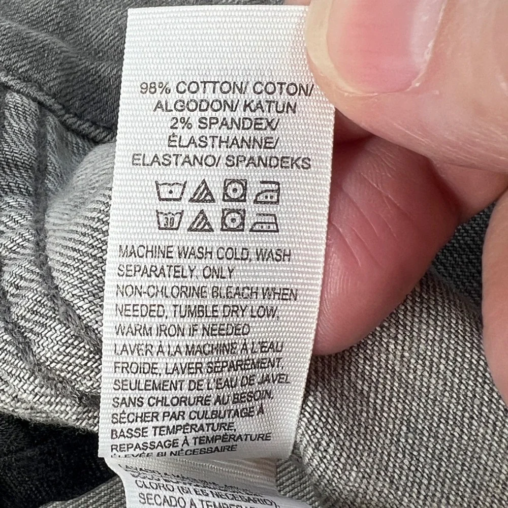 Lucky Brand Gray Denim Moto Jacket Women Size Small Asymmetrical Zip Biker